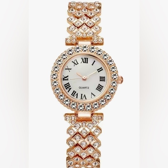 Gorgeous Rose Gold Rhinestone Watch main image 5